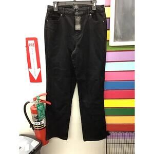 G by Giuliana womens straight black jeans reinforced knees new HSN